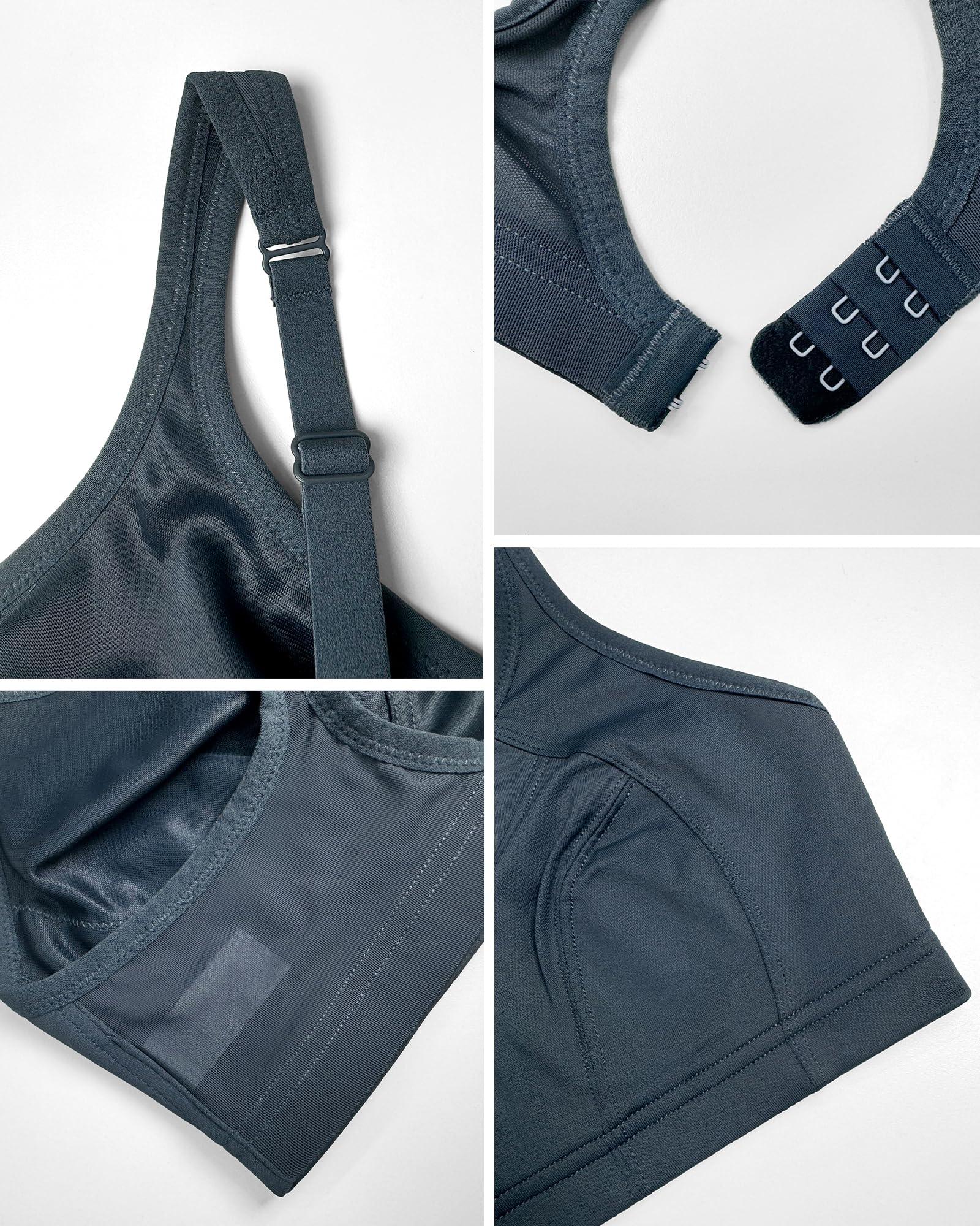Luvrobes Women's Sports Bra Racerback Adjustable Straps Grey Size M