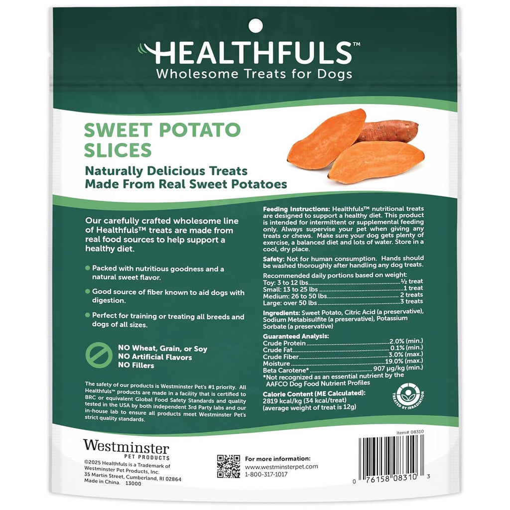 Healthfuls Sweet Potato Slices Dog Treats Grain Free Limited Ingredient 16 oz