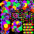 Sumind Halloween Neon Balloon Arch Kit 100 Pcs 53ft Glow Black Light Polka Dot