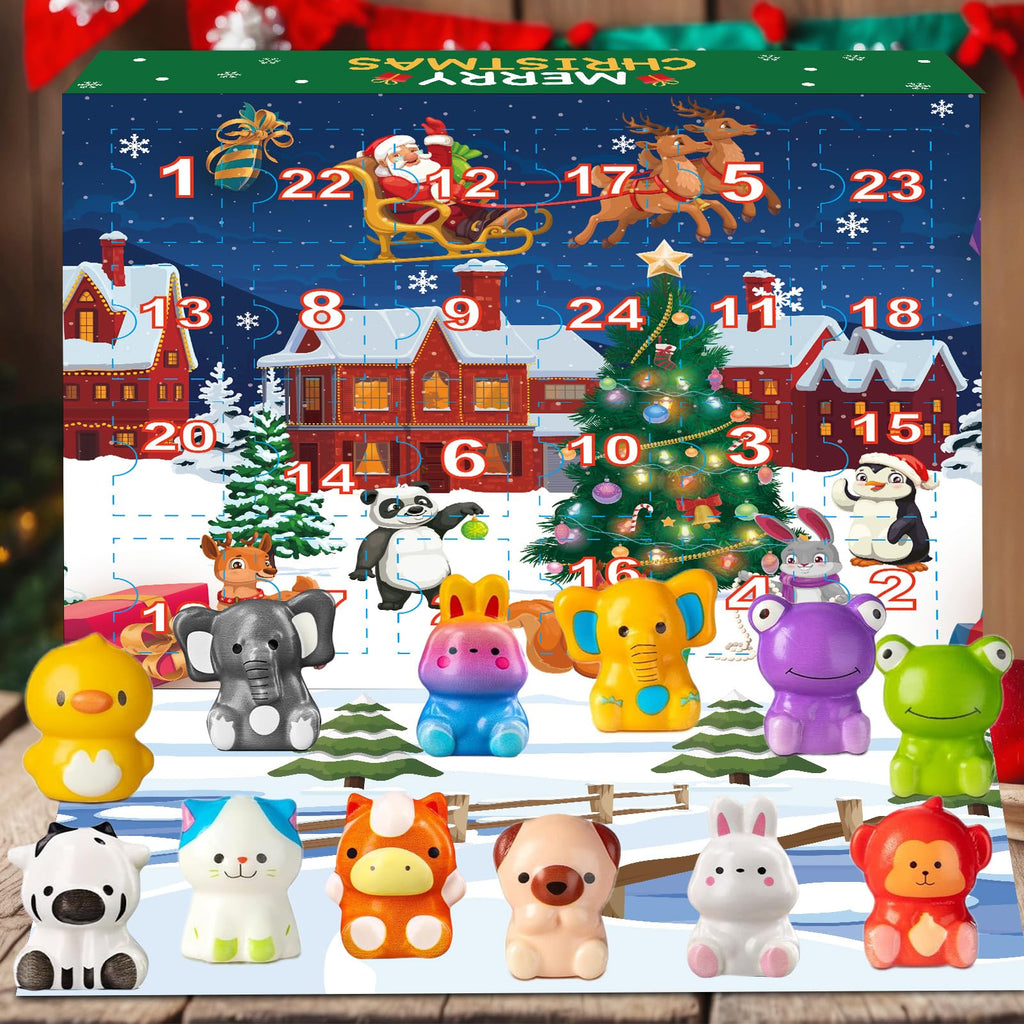 Govetom 2025 Christmas Advent Calendar 24 Days Slow Rising Squishy Multi-color