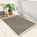 PADOOR Checkered Bath Mat Super Absorbent Non Slip 18x30 Green & Cream