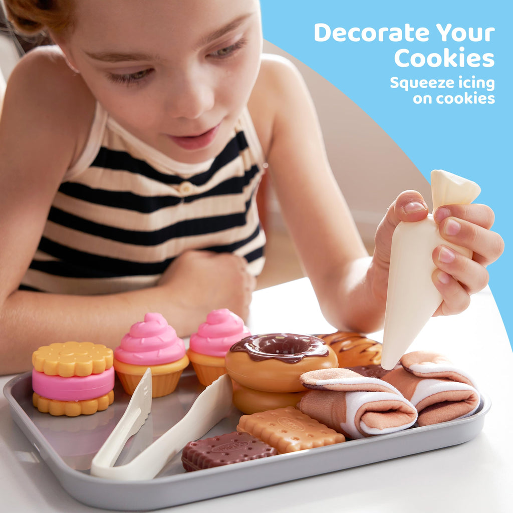 JOVA lalalark Cookie Play Food Set Toddler Pretend Toys 17 PCS Multicolor