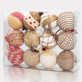 Juncox 12 Pcs Burlap Christmas Ball Ornaments 3.15in Rustic Natural Jute
