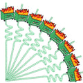 Potchen 12 Pcs Green Glitter Spiral Reusable Plastic Drinking Straws