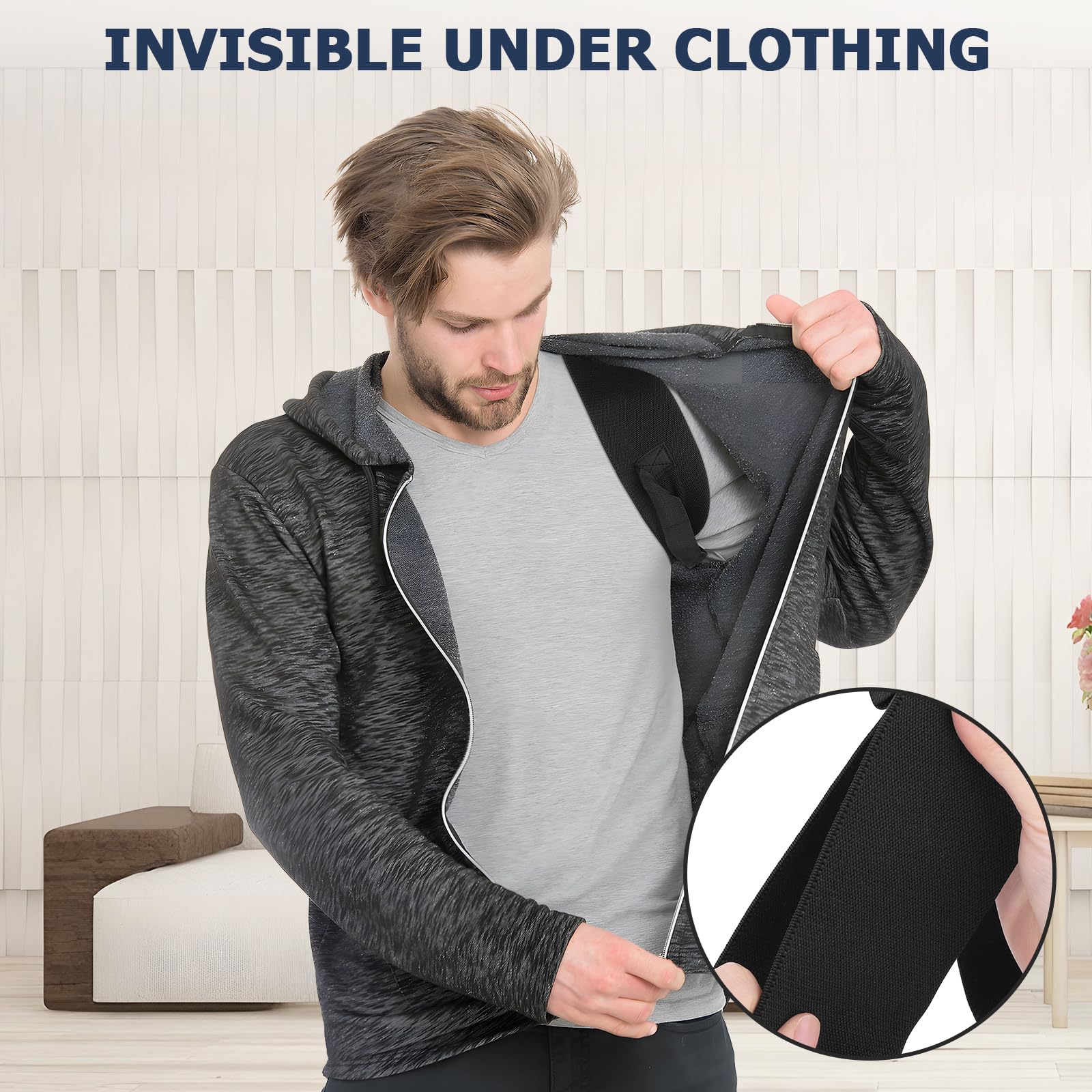 OFISKY Adjustable Posture Corrector Back Brace Pain Relief Black Size L