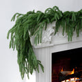 Gixie Home 2Pcs 6Ft Artificial Norfolk Pine Garland Green Plastic