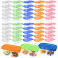 ISUSSER 50Pc Reusable Snack Pack Containers Double Compartment Clear Plastic