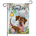 EKOREST Easter Garden Flag 12x18in Double Sided Watercolor Dachshund Dog