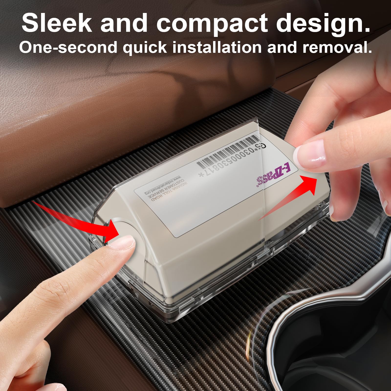 FLLIK EZ Pass Holder Windshield Clear Strong Suction Cups 1 Pack