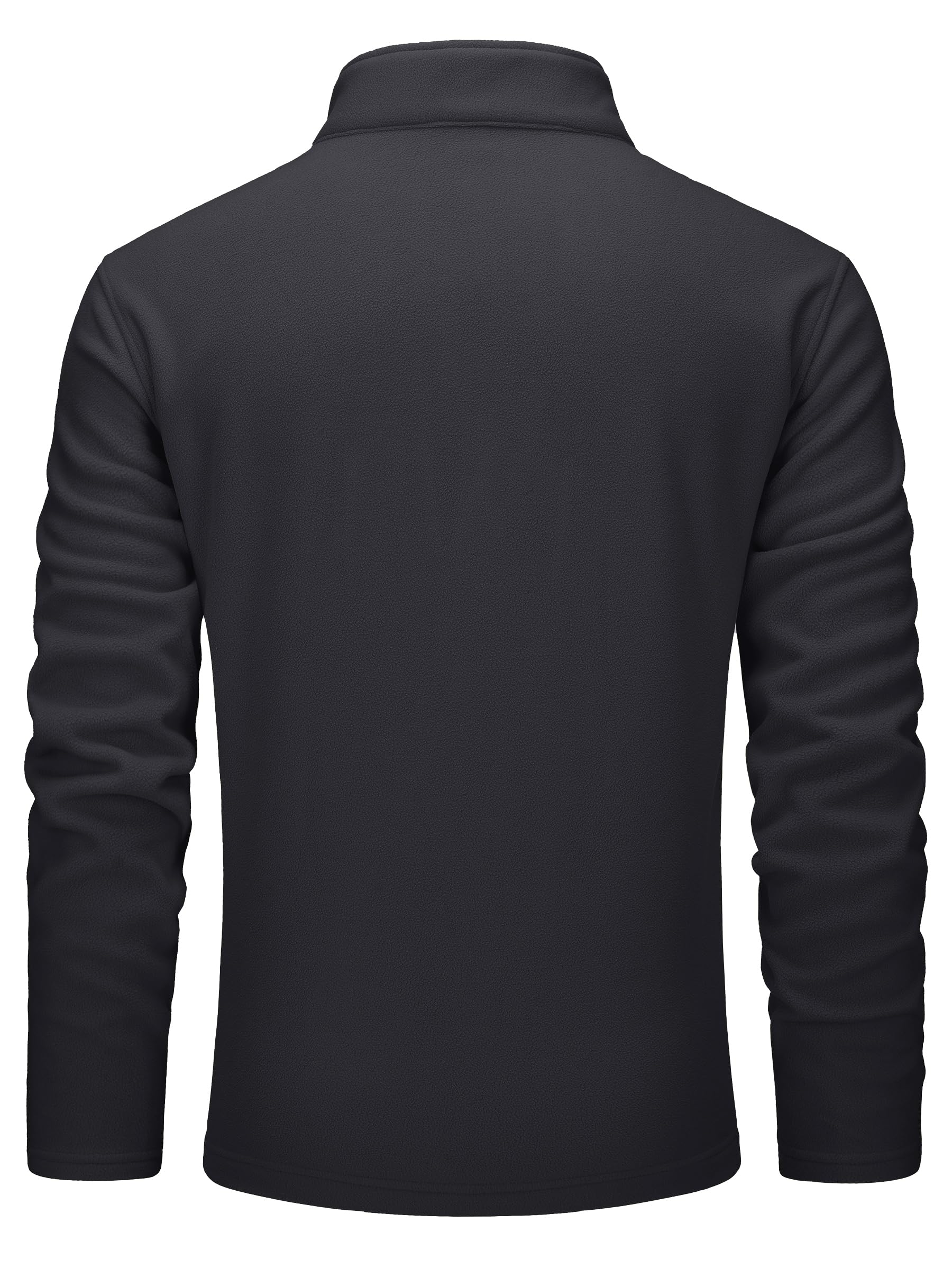 KEFITEVD Men's Quarter Zip Sweatshirt Thermal Fleece Pullover Black Size M