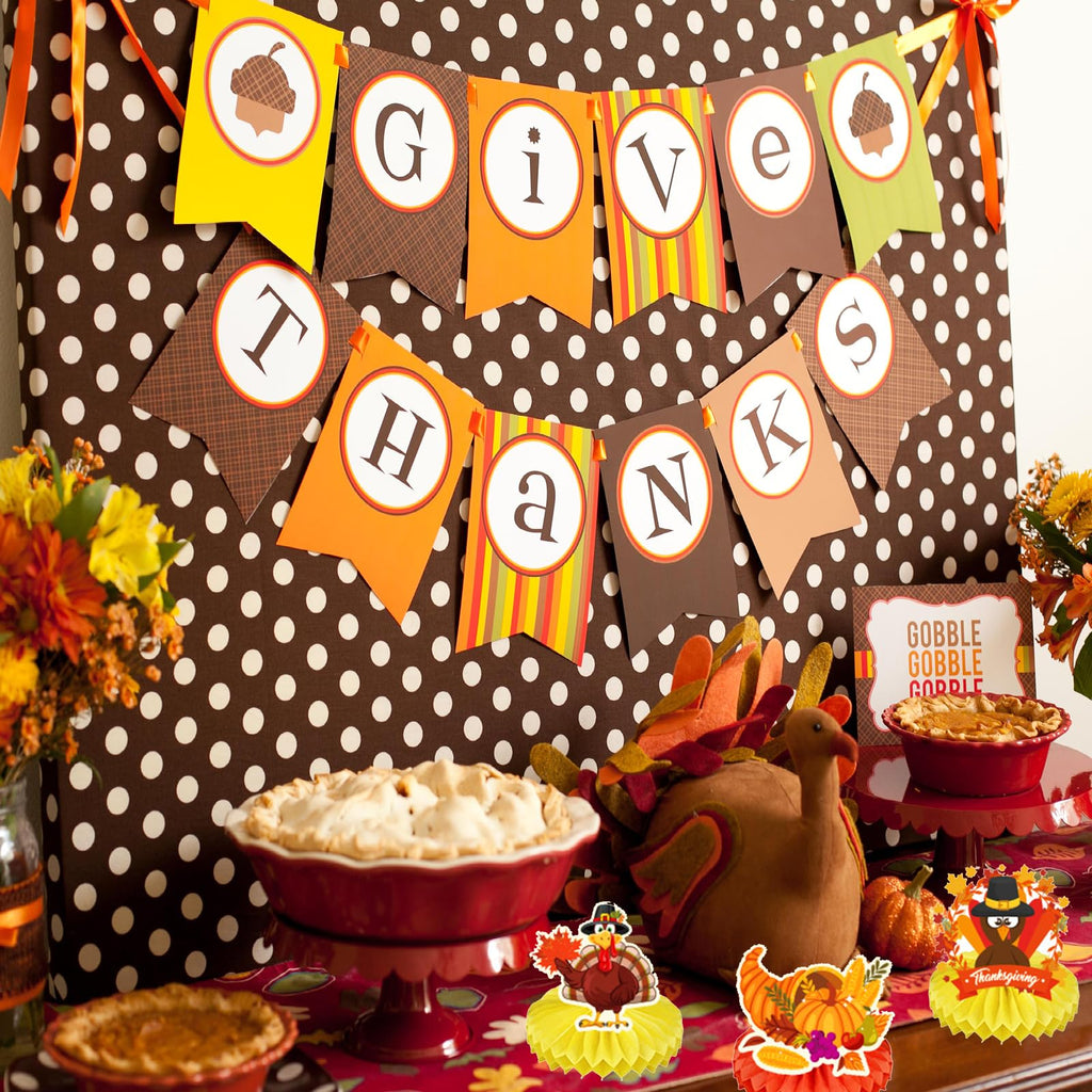 Qpout 9-Piece Thanksgiving Fall Party Table Centerpiece Decorations