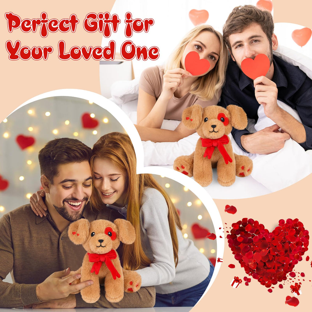 Prewplam Valentines Plush Love Dog Stuffed Animal Toy Brown 1 Inch