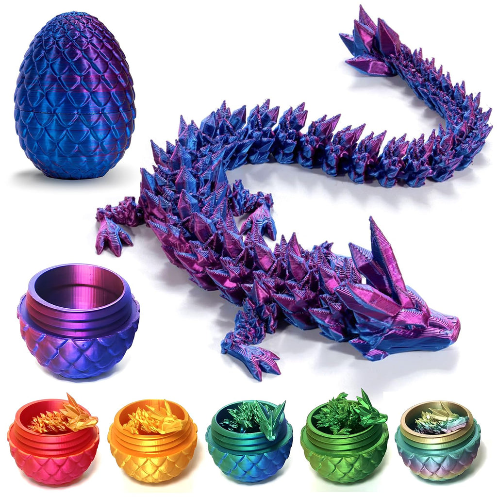 stepsin Easter Dragons 3D Printed Purple Crystal Dragon Egg Fidget Toy
