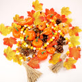 Jutom 148 PCS Fall Artificial Pumpkins Set with Pinecones Acorns Leaves