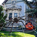 OCATO 200" Halloween Spider Web + 59" Giant Spider Decorations Black