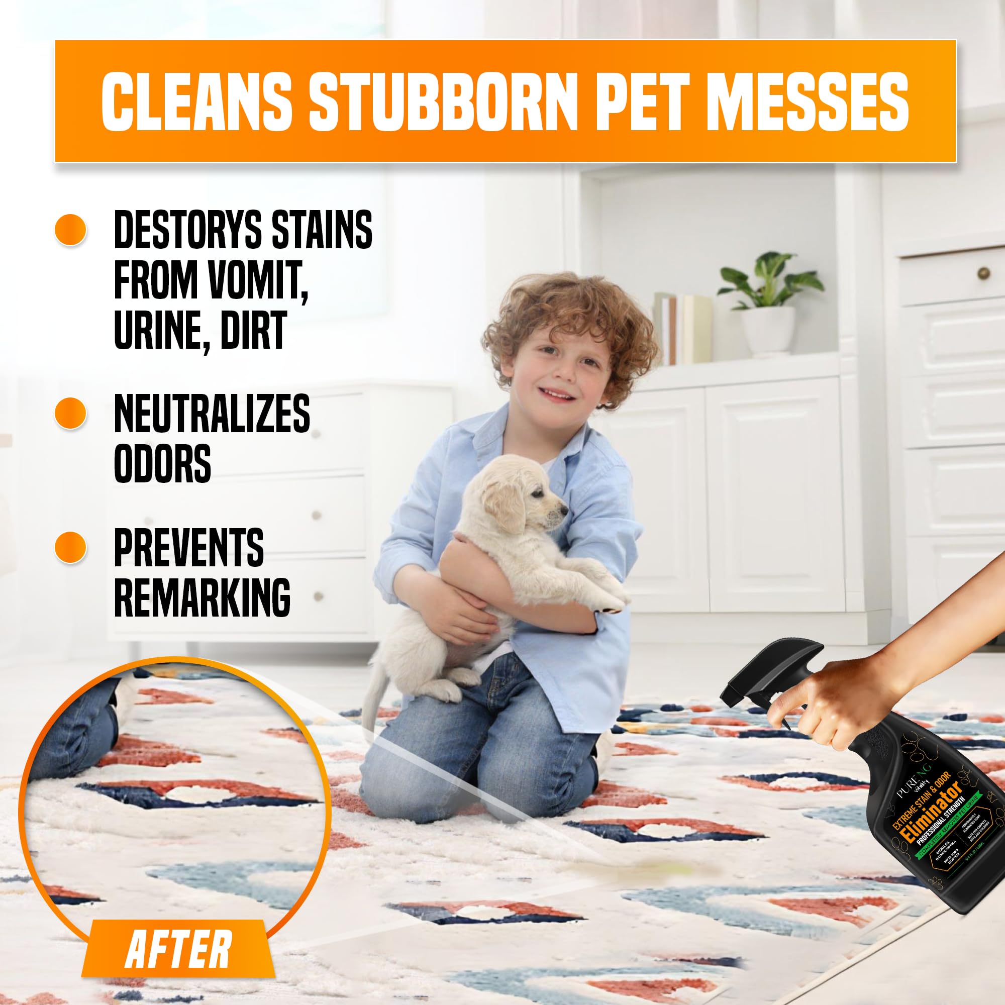 pureng PNG Vitality Stain & Odor Eliminator 16.9oz Pet Odor Neutralizer