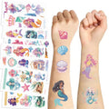 SBOBUY 10 Sheets Yellow Mermaid Temporary Tattoos Birthday Party Supplies