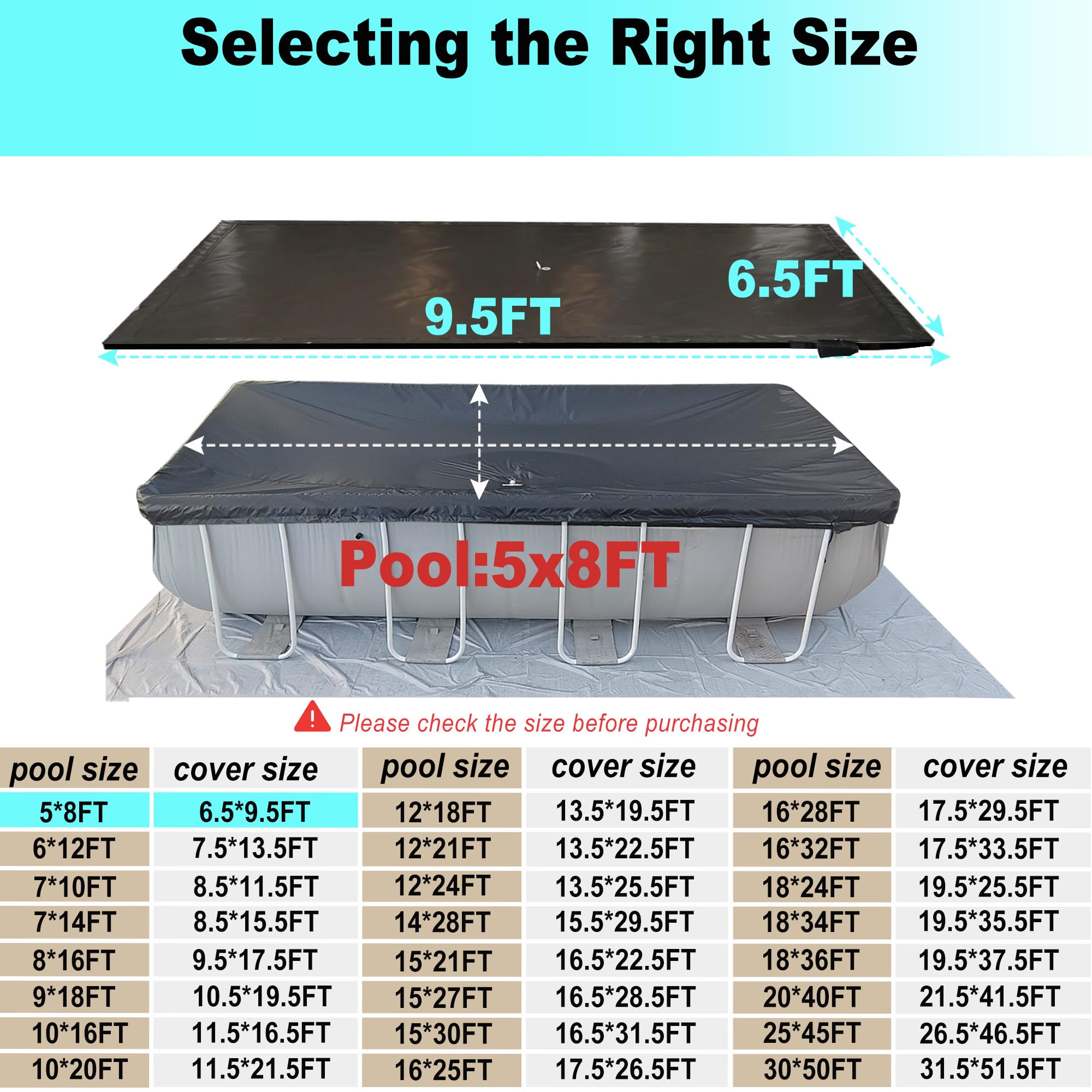 SIHAIAN 16x28Ft Oval Pool Cover UV Weather Resistant Side Storage