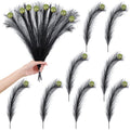 EYNDYN 15 Pcs 17'' Black Feather Christmas Tree Topper Green