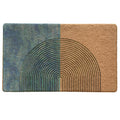 Qabliqo Boho Welcome Door Mat Mid Century Modern Green Chenille 17x30 Inch