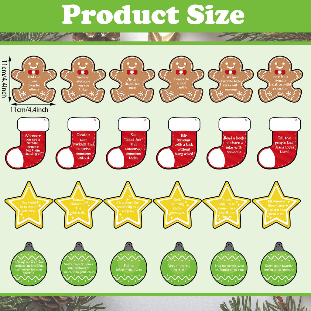Soulchen 24 Pcs Gingerbread Man Christmas Tree Ornaments with Red Ropes