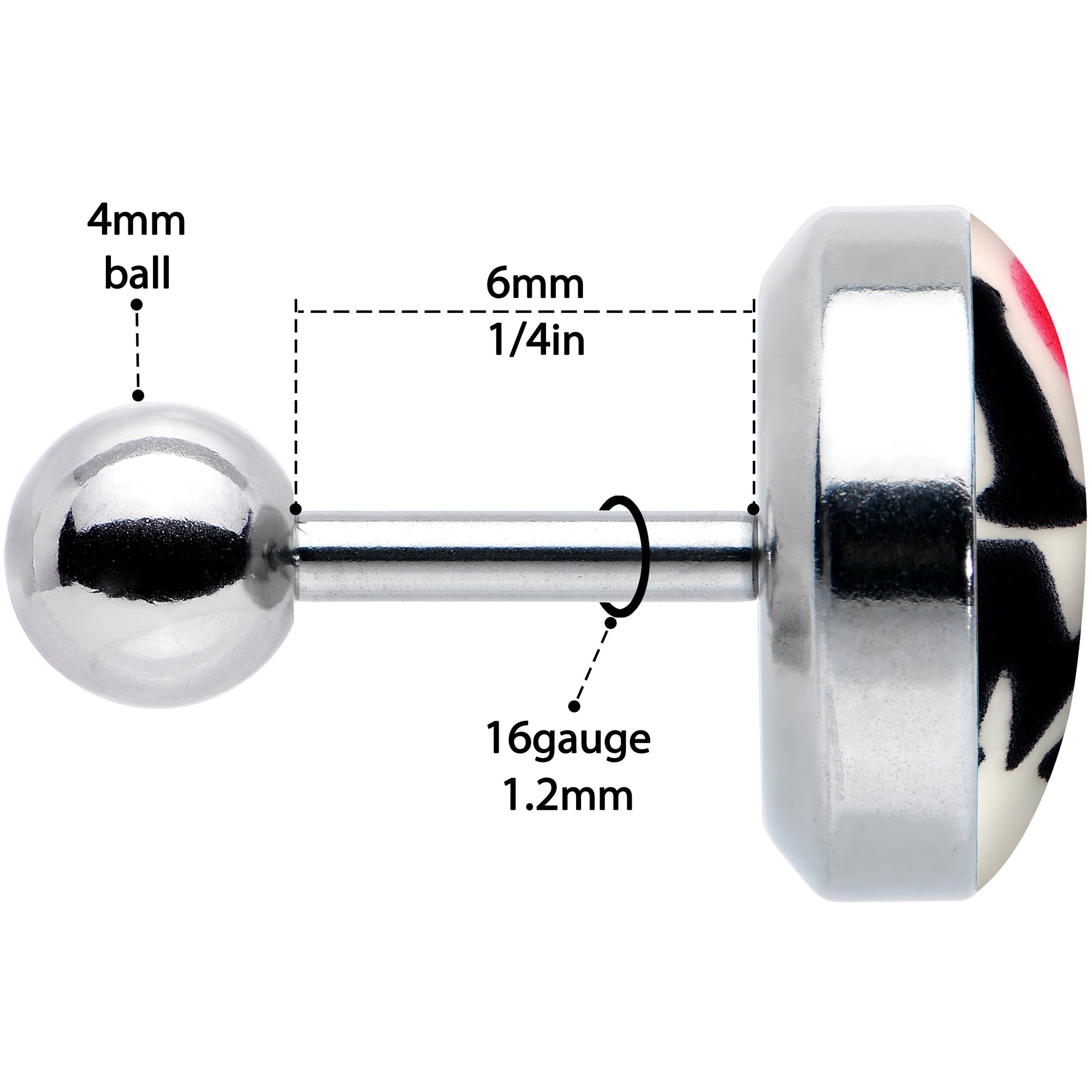 16G 1/4 Glow in the Dark I Love Me Cartilage Tragus Earring