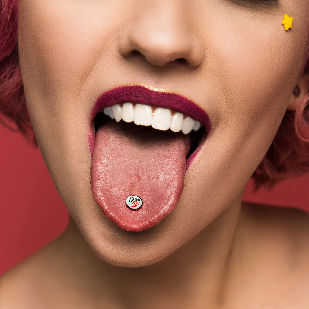 Glow in the Dark Black Anodized Keep it 100 Barbell Tongue Ring by Onyx O