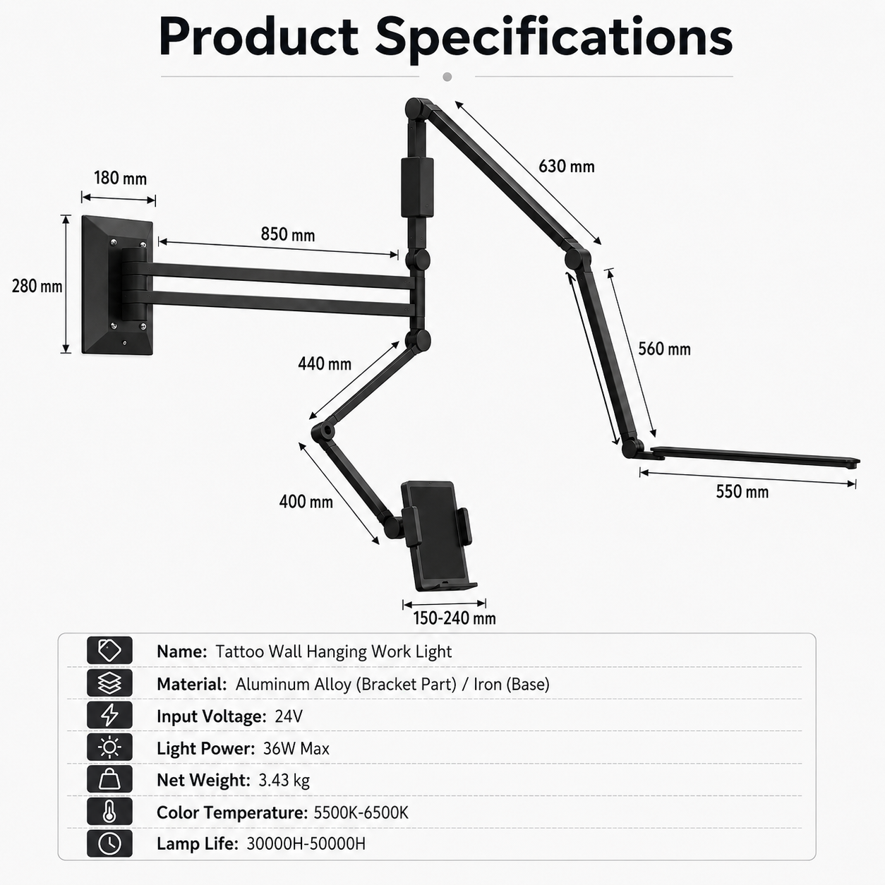 Multifunctional and convenient work lamp---Wall mounted light