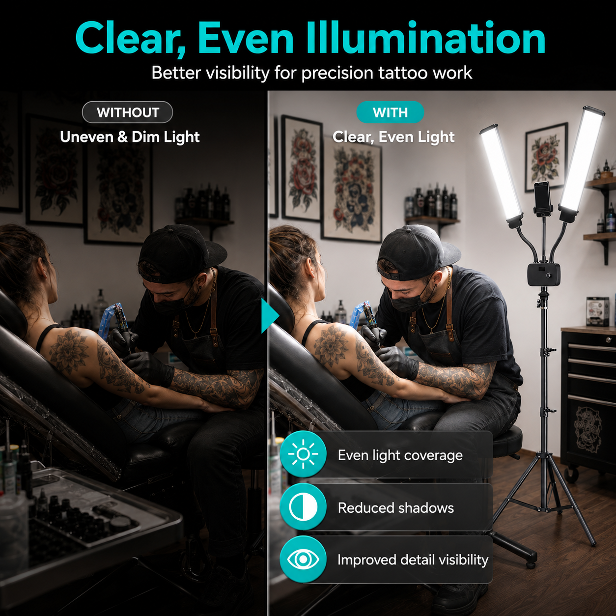 INKSOUL Flexible Double Arms LED Fill Light