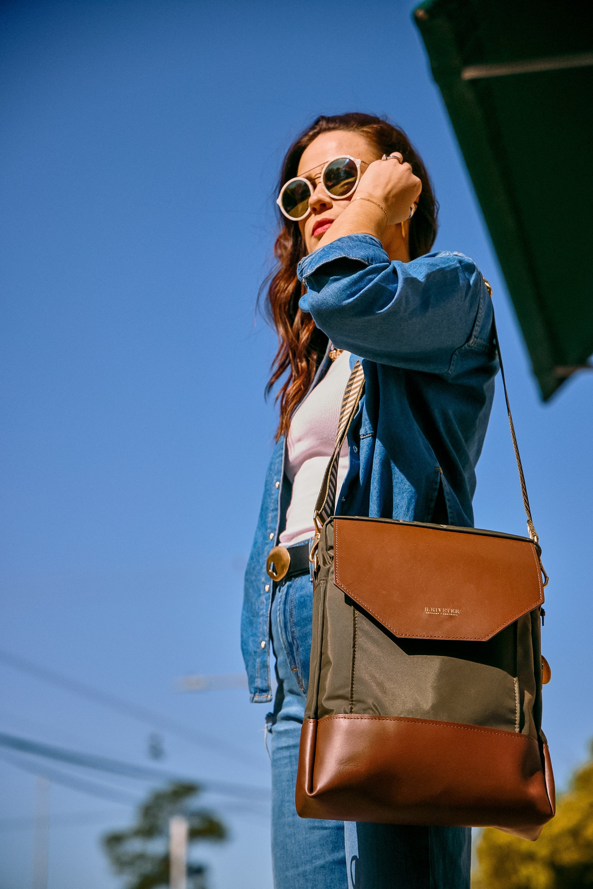 Corbin | Black Washed Canvas + Black Leather