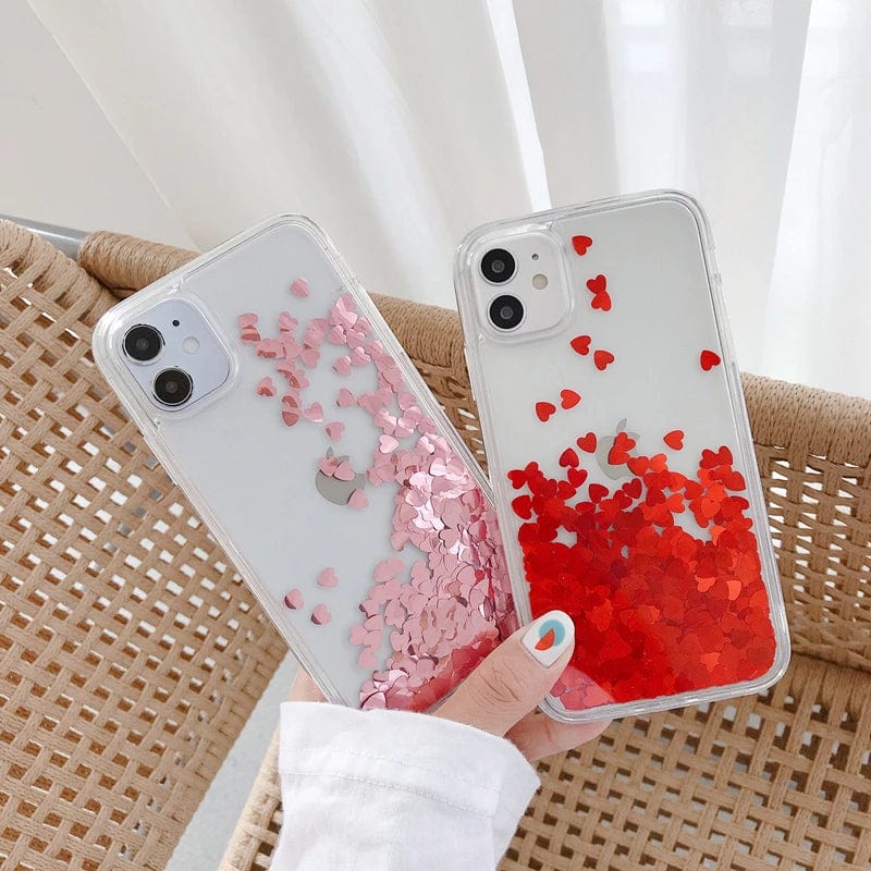 Heart Falling Rain iPhone Case