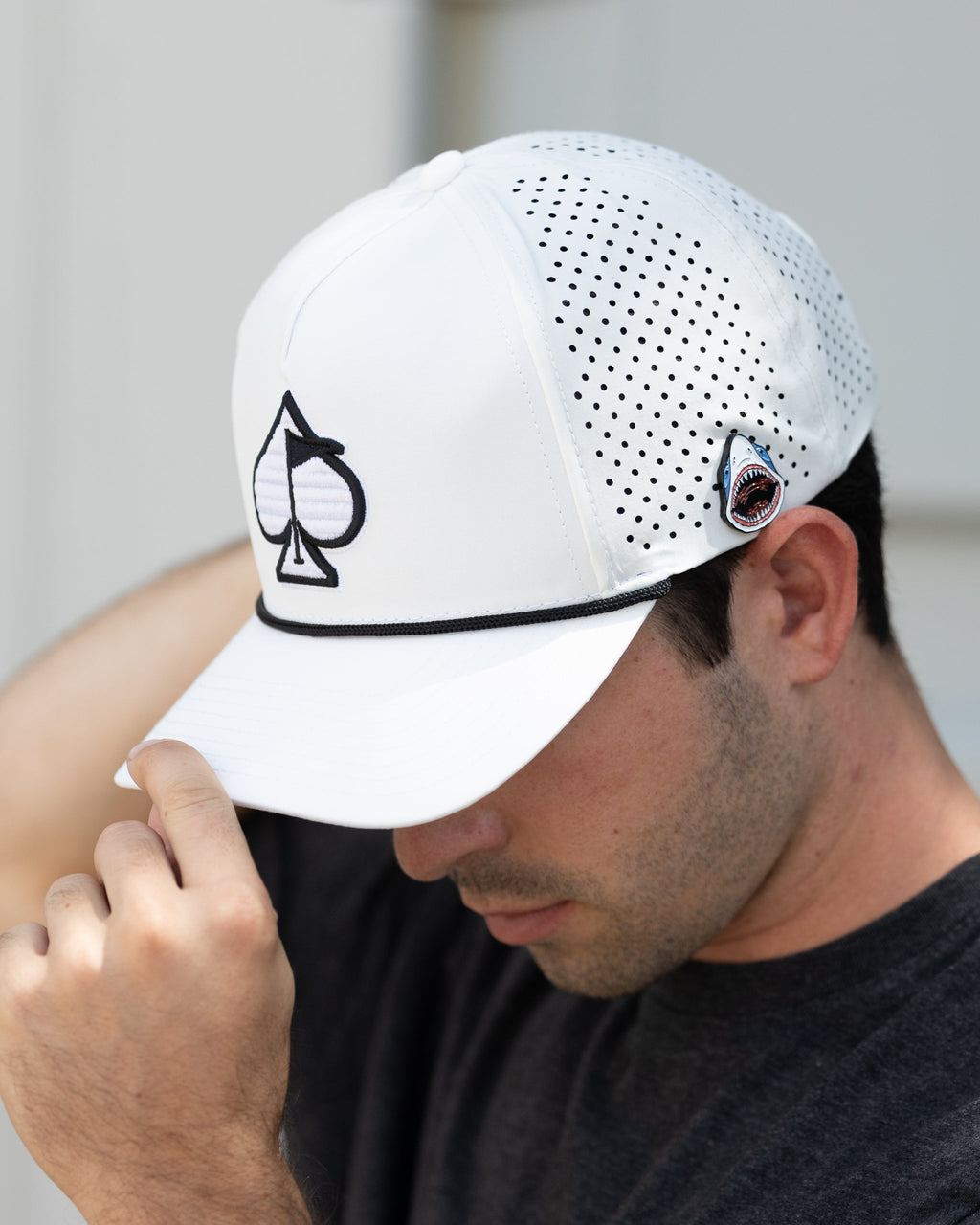 Gorra de cuerda perforada - Blanca