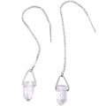Handcrafted Clear Quartz  925 Sterling Silver Infinity Threader Earrings