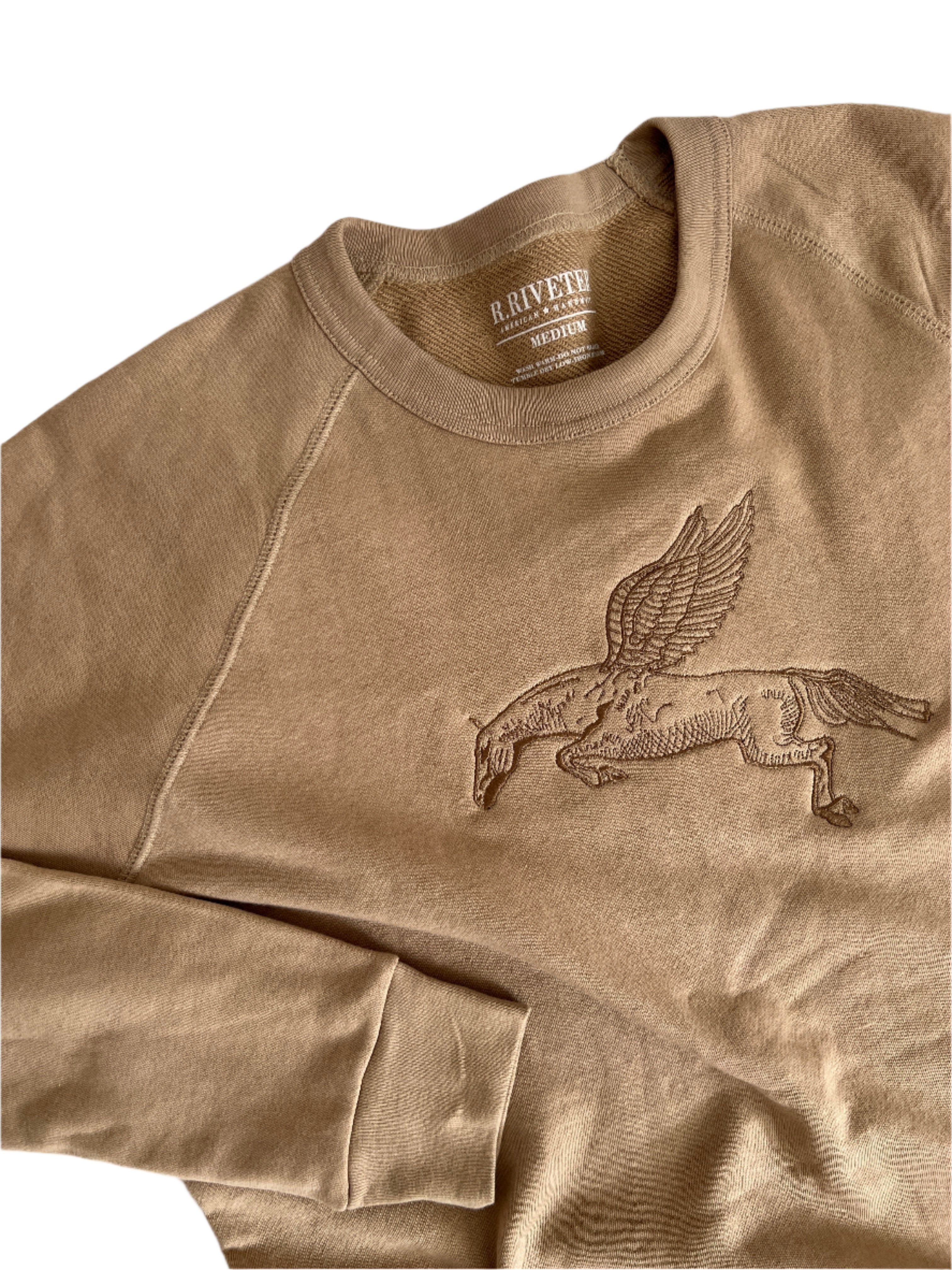 Crew Neck Terry Pullover | Take the Leap - Sand Small