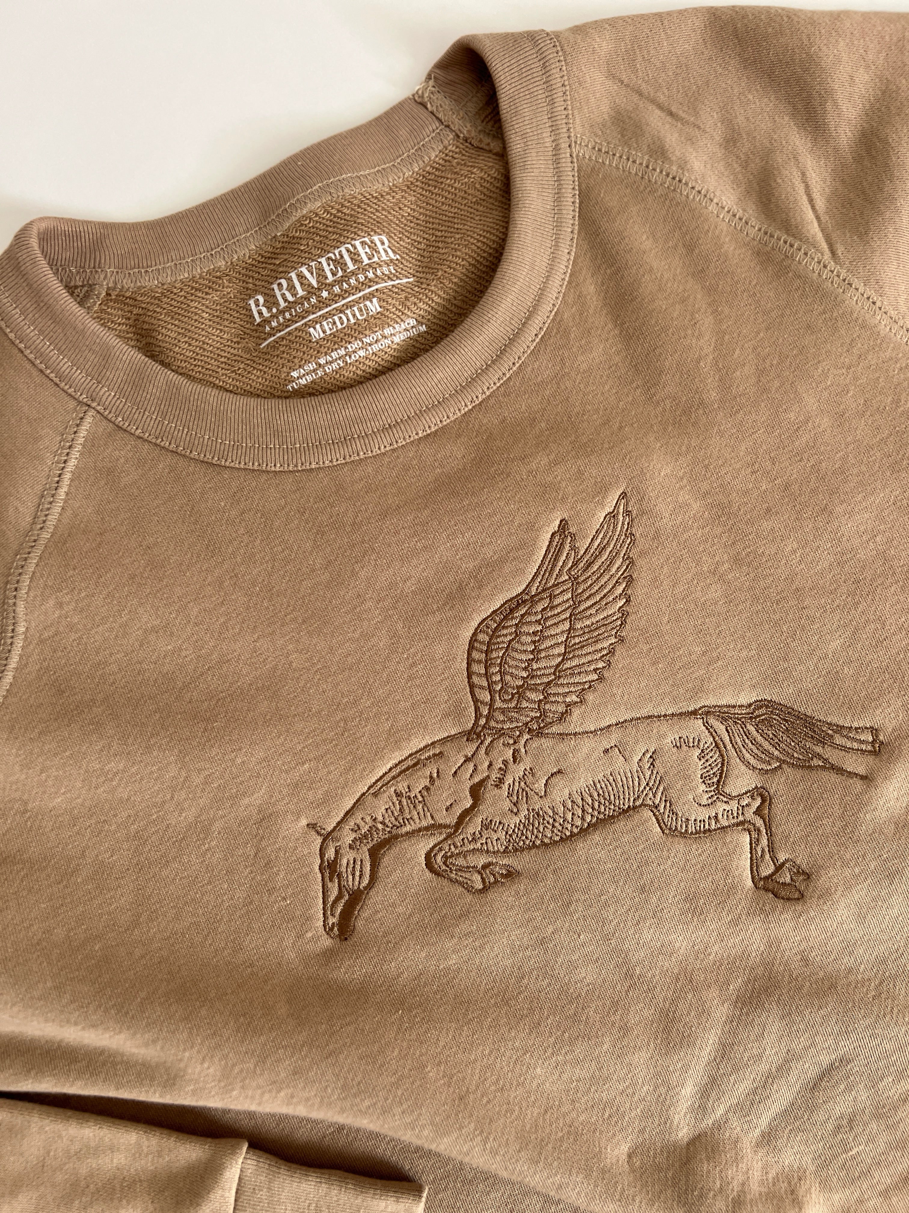 Crew Neck Terry Pullover | Take the Leap - Sand Small