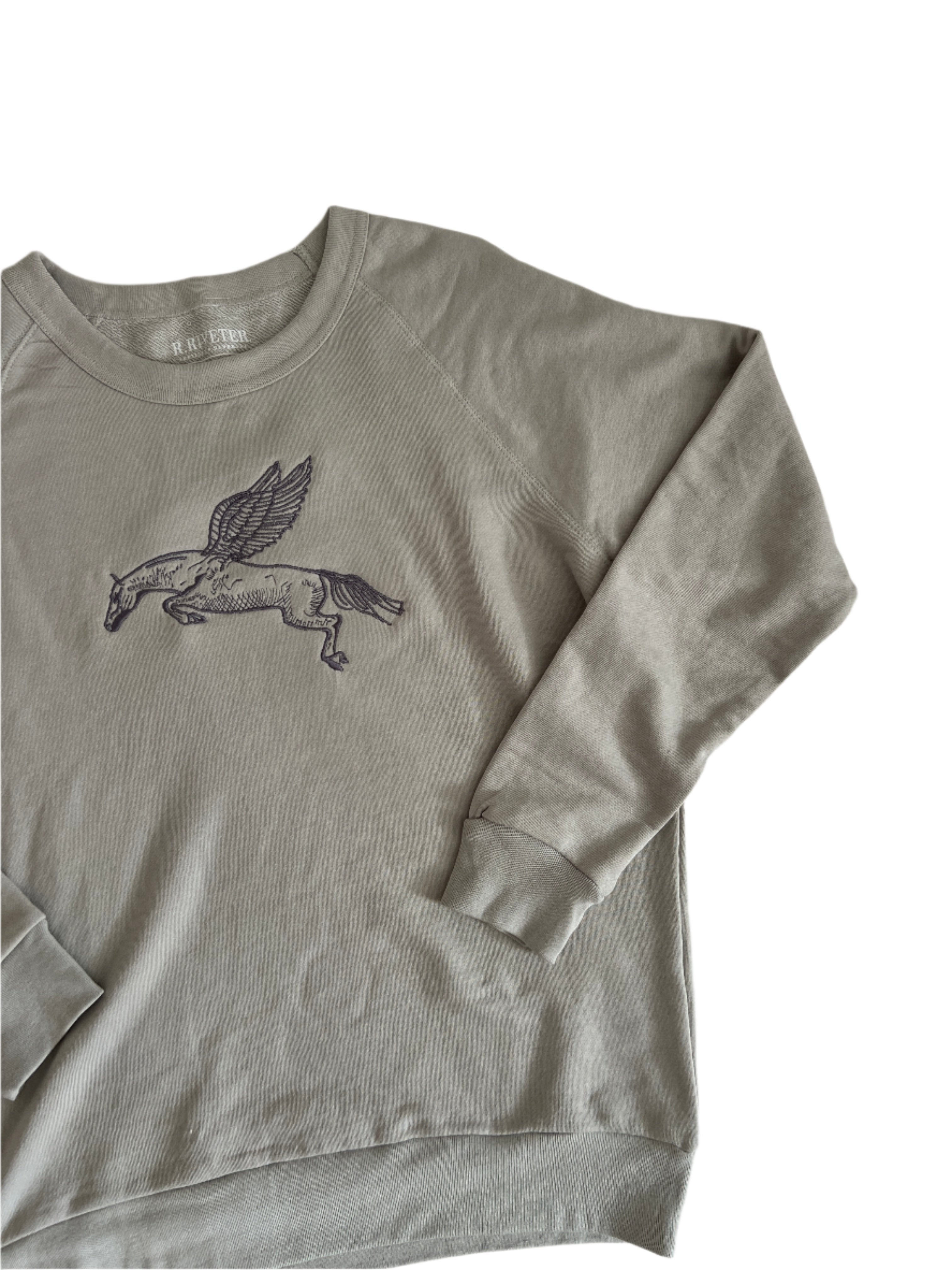 Crew Neck Terry Pullover | Take the Leap - Grey Medium