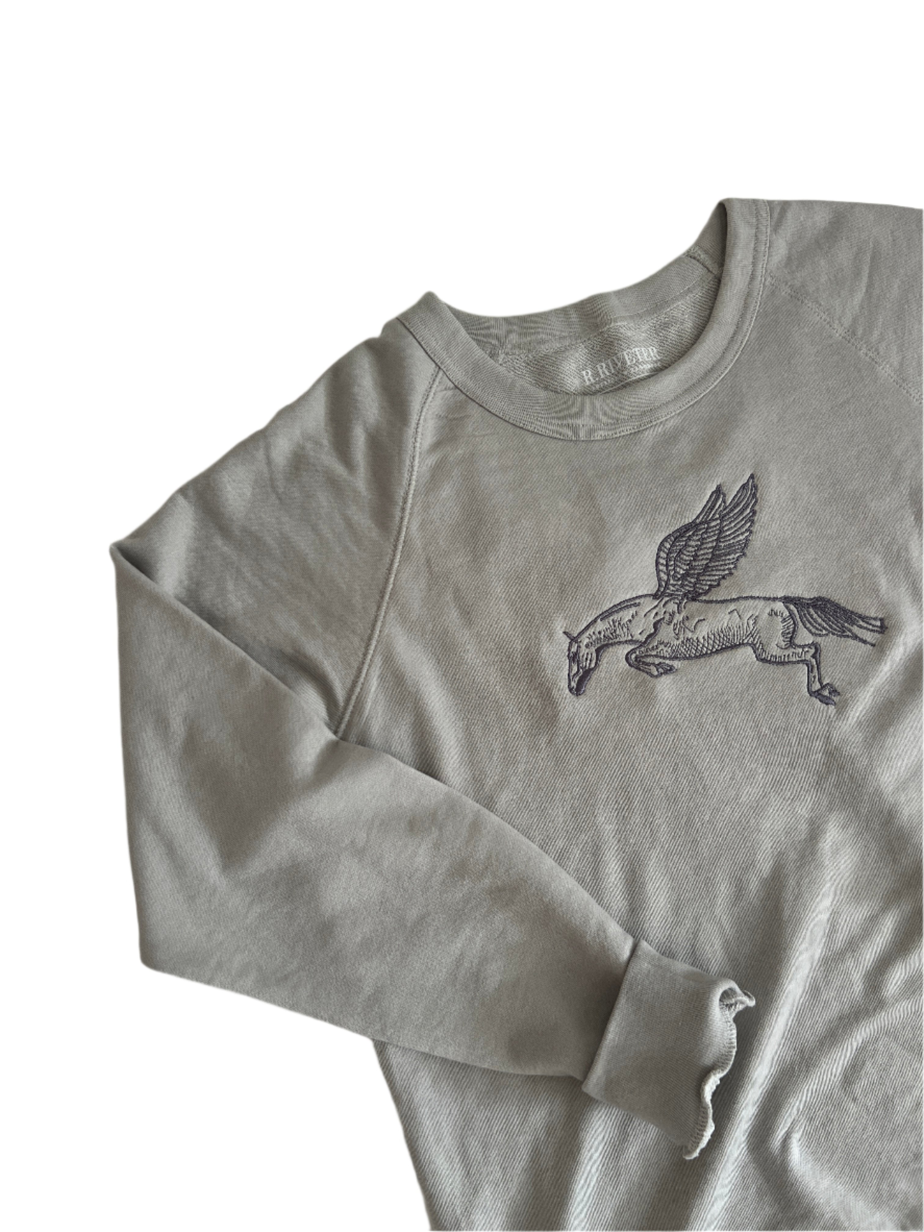 Crew Neck Terry Pullover | Take the Leap - Grey Medium