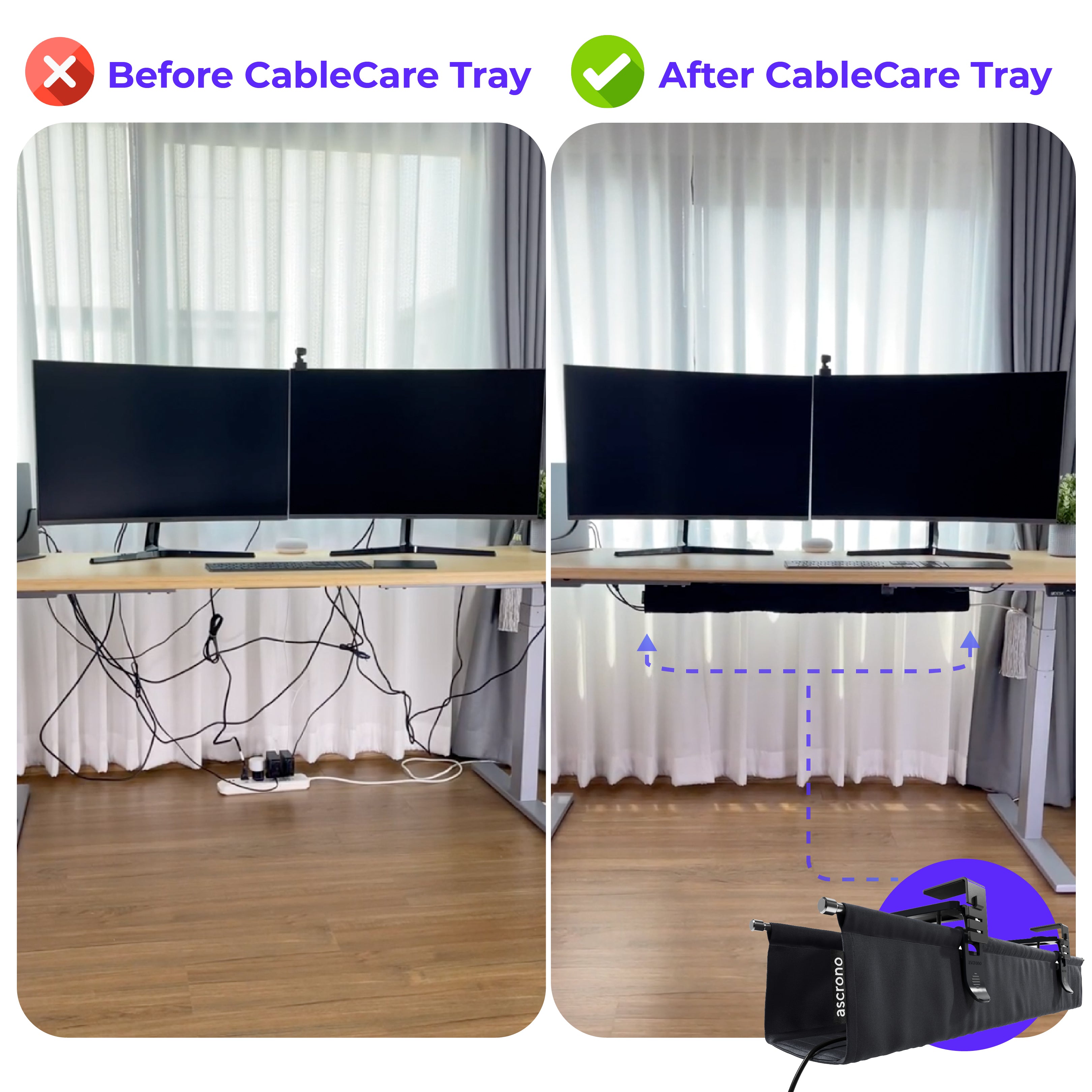 Bandeja organizadora de cables Ascrono®