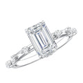 Emerald Cut 2 Carat Lab Grown Diamond Engagement Ring IGI Certified