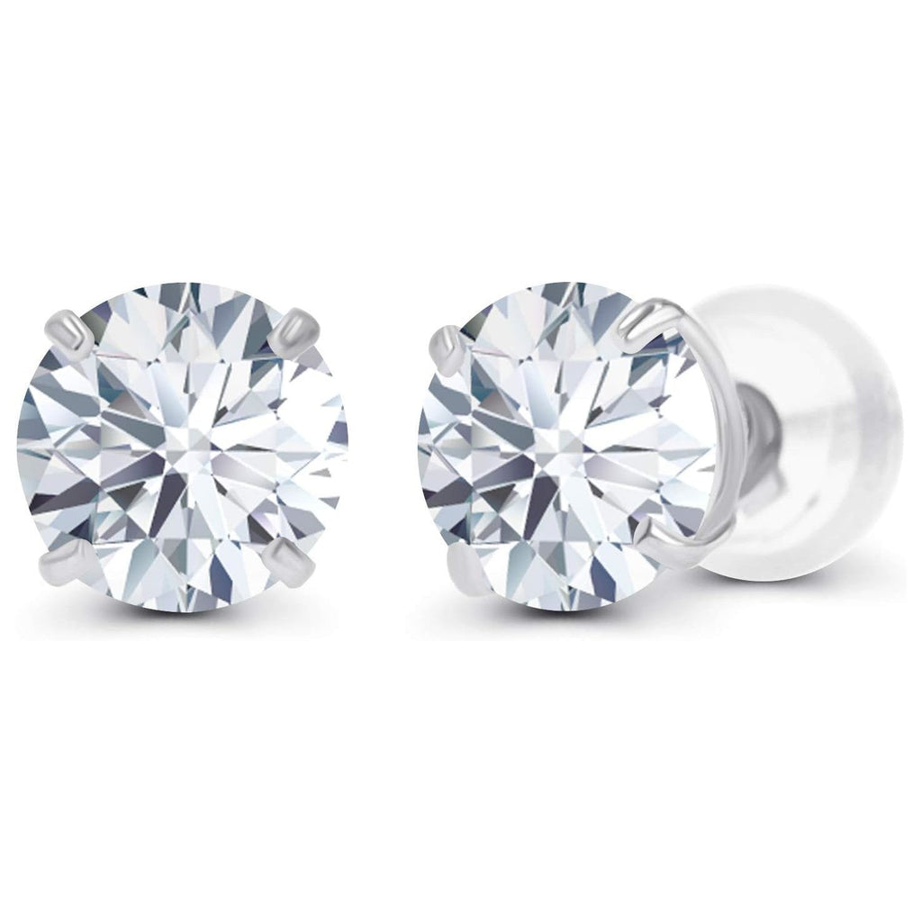 Aretes de diamante cultivado en laboratorio de 1,50 CTW en oro blanco o amarillo de 14K – Color F, Claridad VS | Certificado por AGI