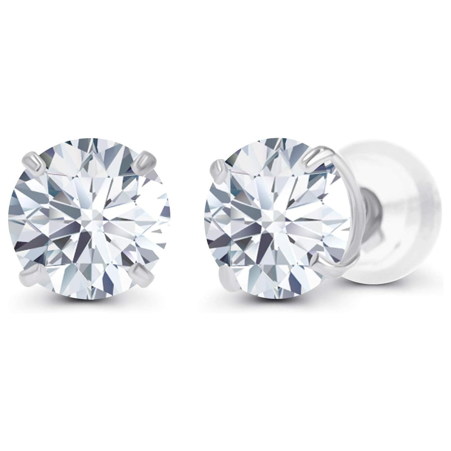 Aretes de diamante cultivado en laboratorio de 1,50 CTW en oro blanco o amarillo de 14K – Color F, Claridad VS | Certificado por AGI