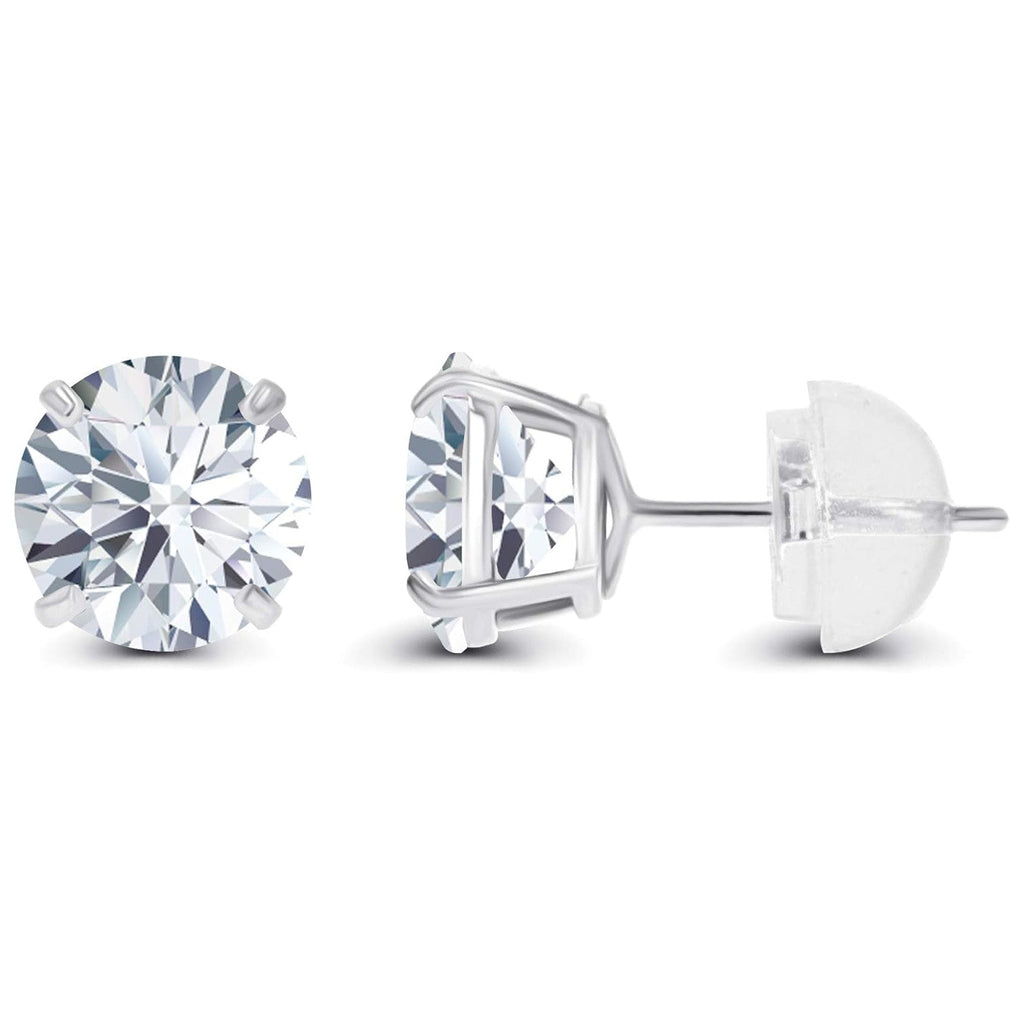Aretes de diamante cultivado en laboratorio de 1,50 CTW en oro blanco o amarillo de 14K – Color F, Claridad VS | Certificado por AGI