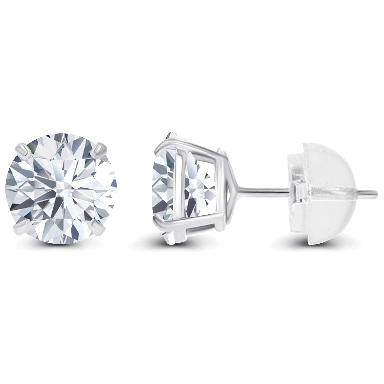Aretes de diamante cultivado en laboratorio de 1,50 CTW en oro blanco o amarillo de 14K – Color F, Claridad VS | Certificado por AGI
