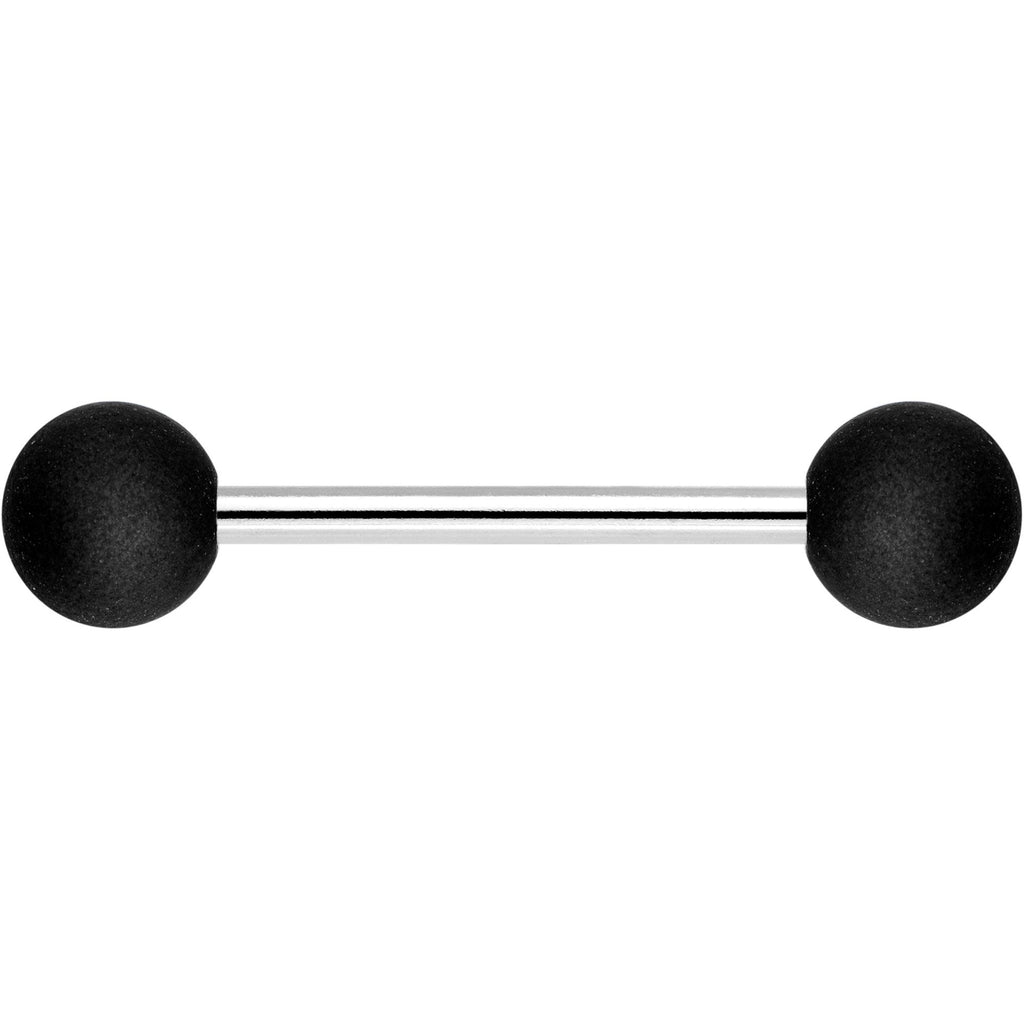 Black Silicone Coated Acrylic Ball End Barbell Tongue Ring