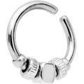 16G Silver Tone Square Bead Annealed Seamless Circular Ring