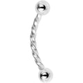 16G 3/8 Seriously Twisted Curved Eyebrow Ring