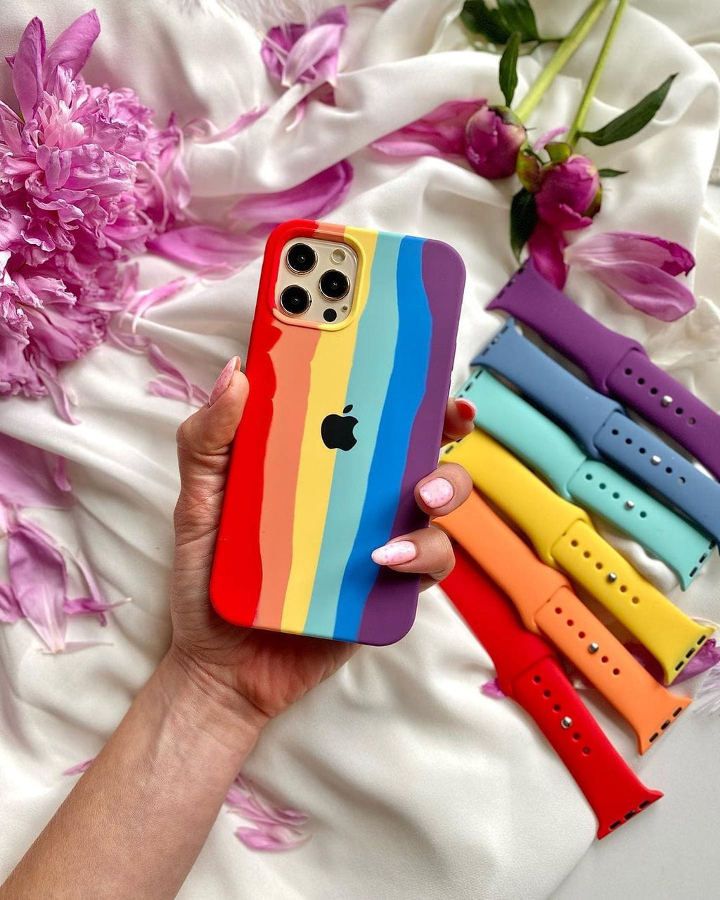 iPhone Silicone Case (Rainbow)