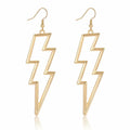 Lightning Bolt Drop Dangle Earrings for Woman Gold Fashion Statement Jewelry