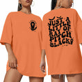 Just A Little Ray Pitch Black Oversized Goth T-Shirt Medium Tee