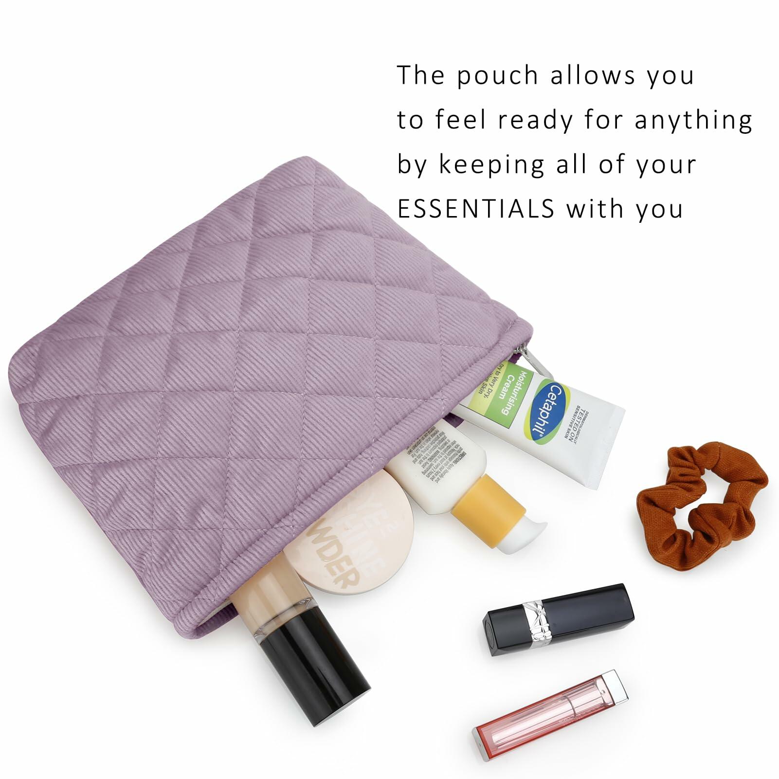 E-Tree Makeup Organizer Bag Soft-sided Zippered Pouch Purple